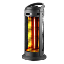 Load image into Gallery viewer, Electric Space heater, 45 degree rotating head, with safety reverse switch, optional 2-level heating, power up to 1500W, overheating protection and power down protection, black
